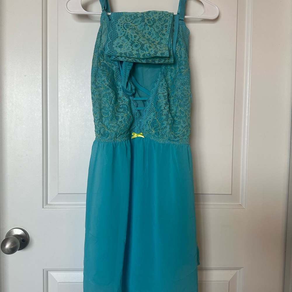 Cacique Teal Lace Sleepwear